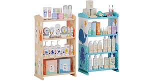 Children shelves with children cosmetics