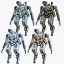 Esoscheletro Mech da Combattimento Fantascientifico con 4 Skin Pacchetto PBR