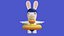 Personnage de nageur lapin 8K