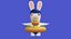 Personnage de nageur lapin 8K