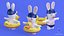 Personnage de nageur lapin 8K