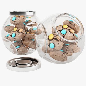 3D model Chocolate Chip Cookies in a Glass Jar 10