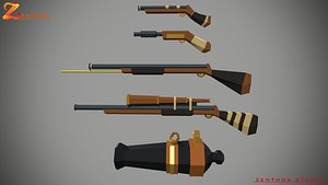 Stylized guns lowpoly