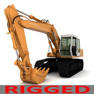Rigged Fiat Hitachi Excavator FH200