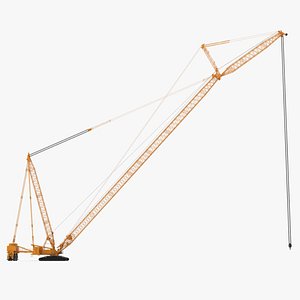 Crawler Crane with Lattice Boom for Construction Rigged for Cinema 4D