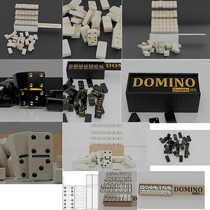 3D model dominoes set collection