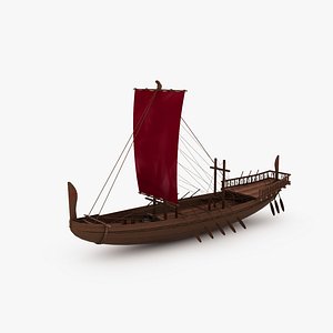 3D ancient egyptian merchant ship model