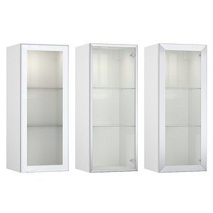 glass kitchen furniture cabinets 3D model