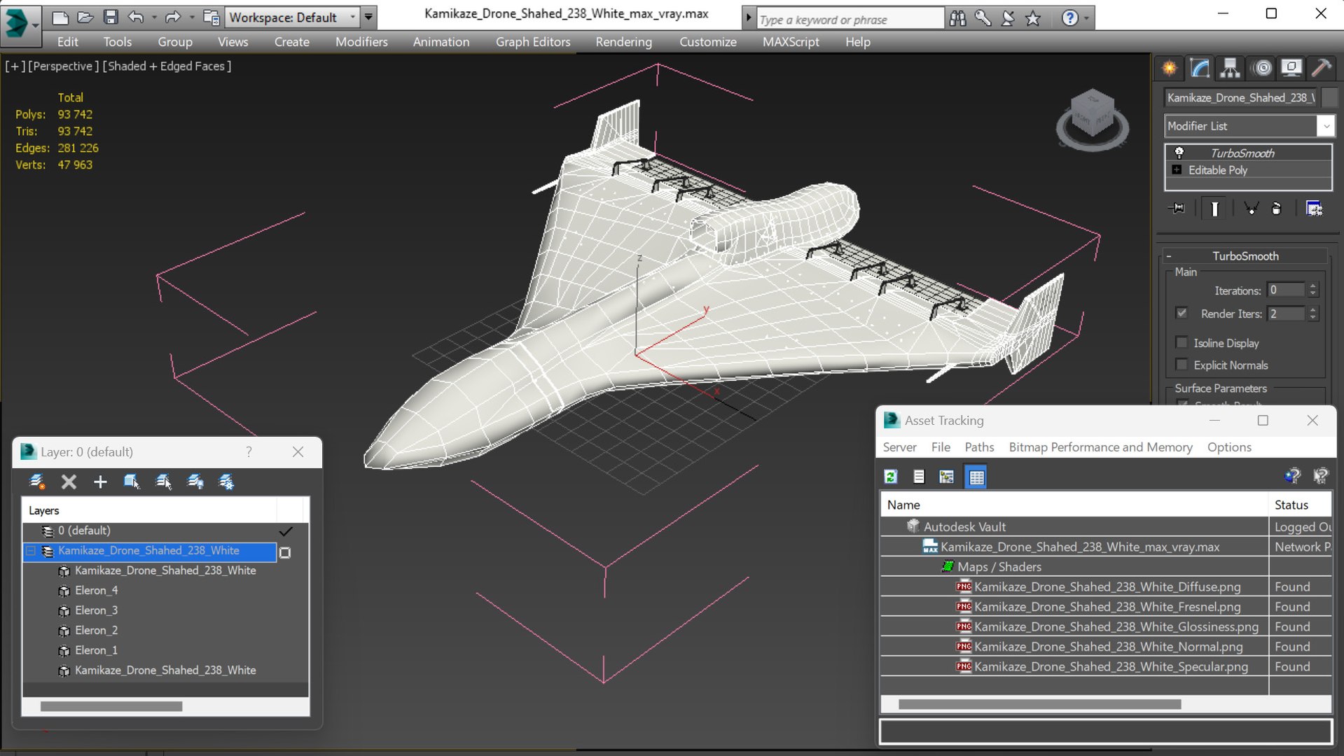 Kamikaze Drone Shahed 238 White 3D model https://p.turbosquid.com/ts-thumb/hI/9D75WV/Kv/kamikazedroneshahed238whitevray3dmodel019/jpg/1716435751/1920x1080/fit_q87/429ac0e6402a06228280b7a578f265491f603ea1/kamikazedroneshahed238whitevray3dmodel019.jpg