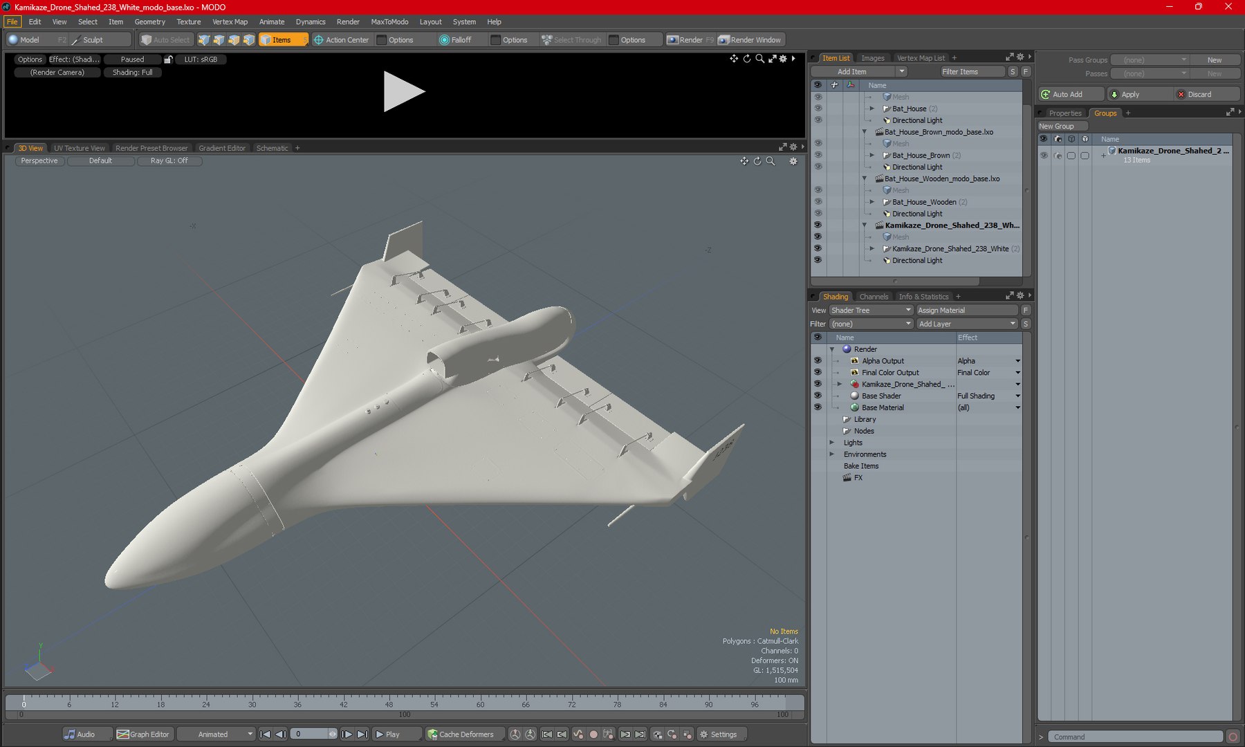 Kamikaze Drone Shahed 238 White 3D model https://p.turbosquid.com/ts-thumb/hI/9D75WV/Mh/kamikazedroneshahed238whitevray3dmodel023/jpg/1716435763/1920x1080/fit_q87/e9d23b59c8e6337e2edfa25807844aa96085b9f7/kamikazedroneshahed238whitevray3dmodel023.jpg