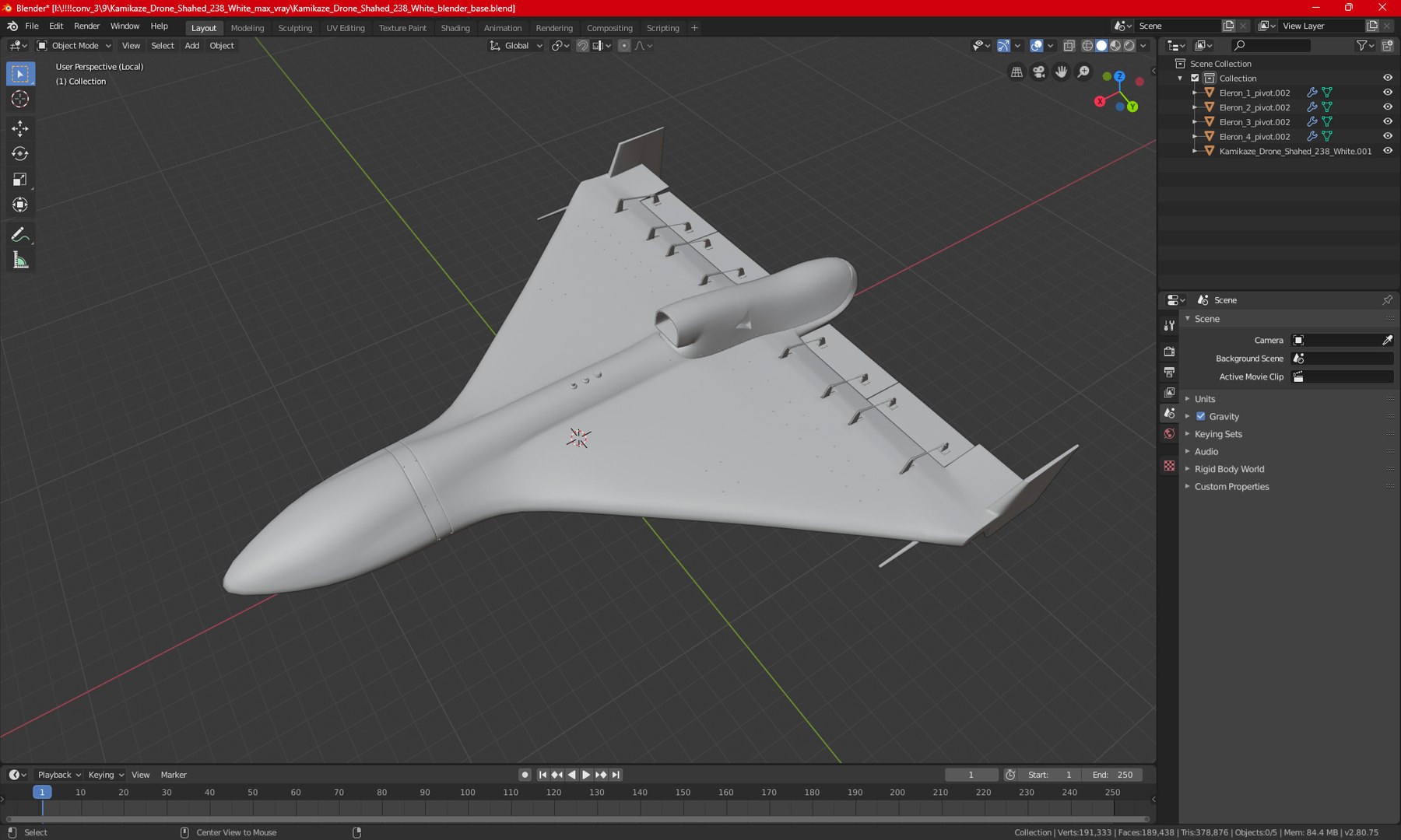 Kamikaze Drone Shahed 238 White 3D model https://p.turbosquid.com/ts-thumb/hI/9D75WV/k2/kamikazedroneshahed238whitevray3dmodel022/jpg/1716435760/1920x1080/fit_q87/6295ff709d3492c6ba481a15ff5d865026b790f4/kamikazedroneshahed238whitevray3dmodel022.jpg