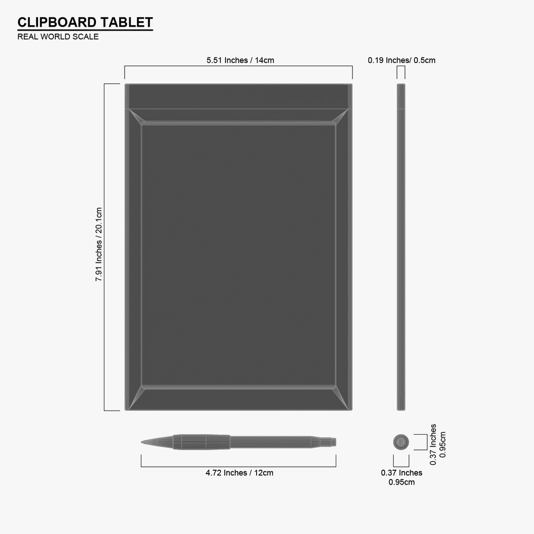 clipboard tablet 3d model