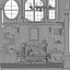 Chambre victorienne isométrique
