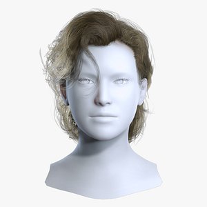 3D model Casual Pushed Back Short Haircut - Real-time Hair Cards