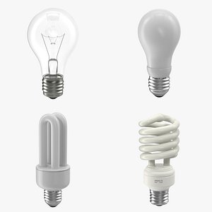 light bulbs modeled 3d x