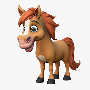 High-Quality Stylized Cartoon Foal