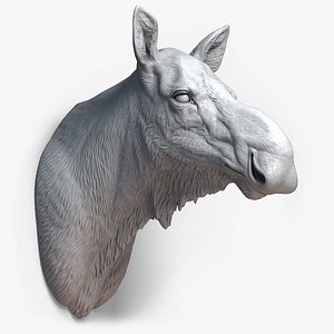 moose animal head sculpture 3D model