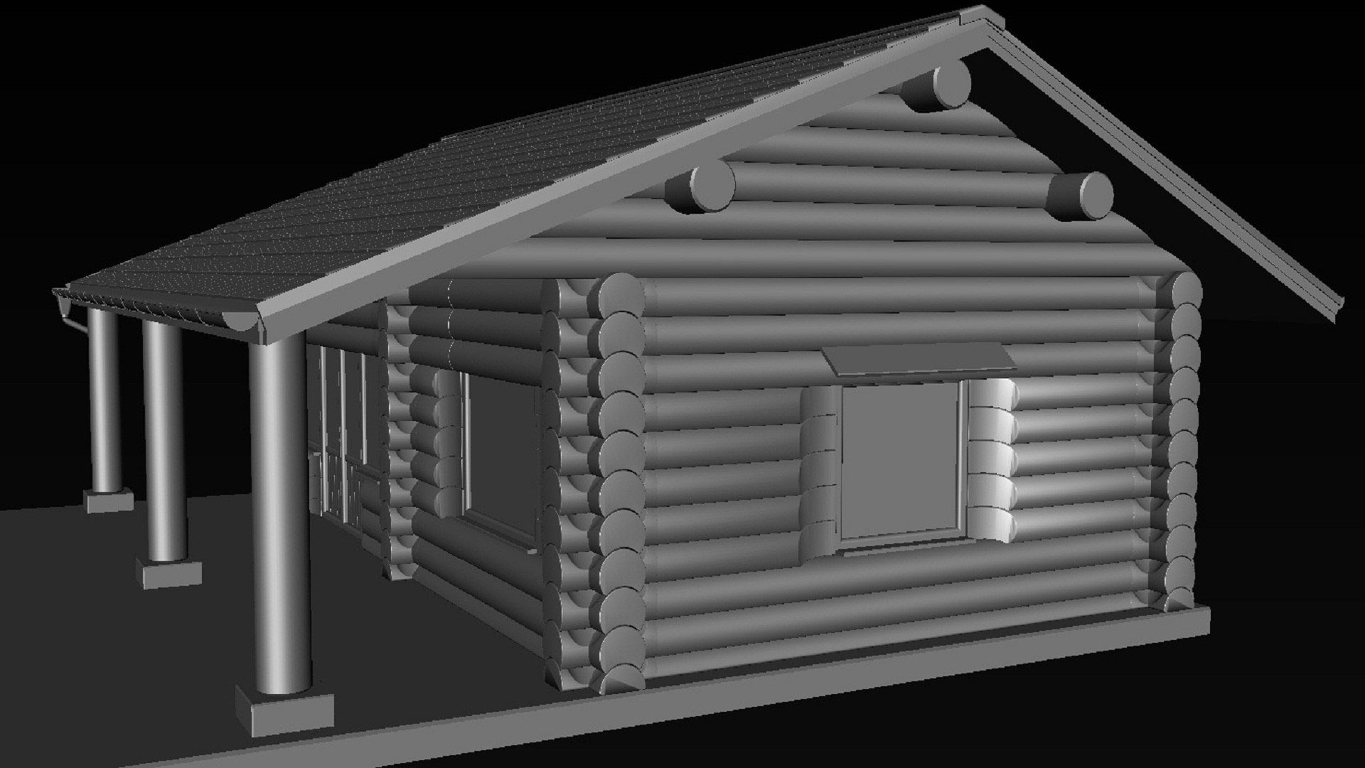 3D Log Cabin - TurboSquid 2100092