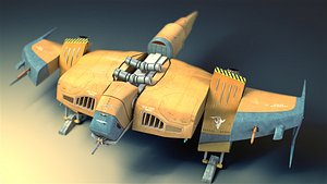sci fi fighter 3d model