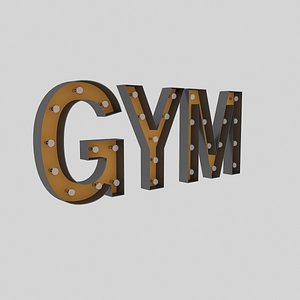gym sign bulb 3D model