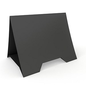 3D black paper tent card model