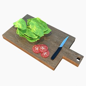 3D Cutting Board With Lettuce