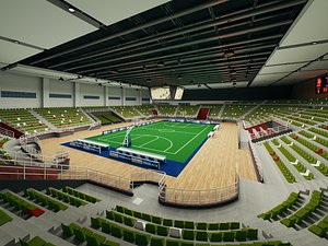 3D Indoor Handball Arena Stadium Scene 3D Model model