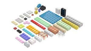 3D Lego bricks collection 36 piece model