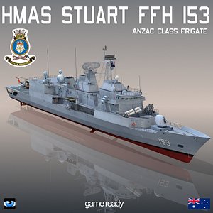 3d anzac class frigate hmas model