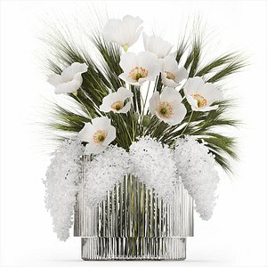 Summer Designer Bouquet Wild Flowers Poppy lilac 494 3D model