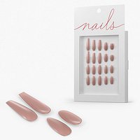 Coffin Press On Nail Package Nude Pink