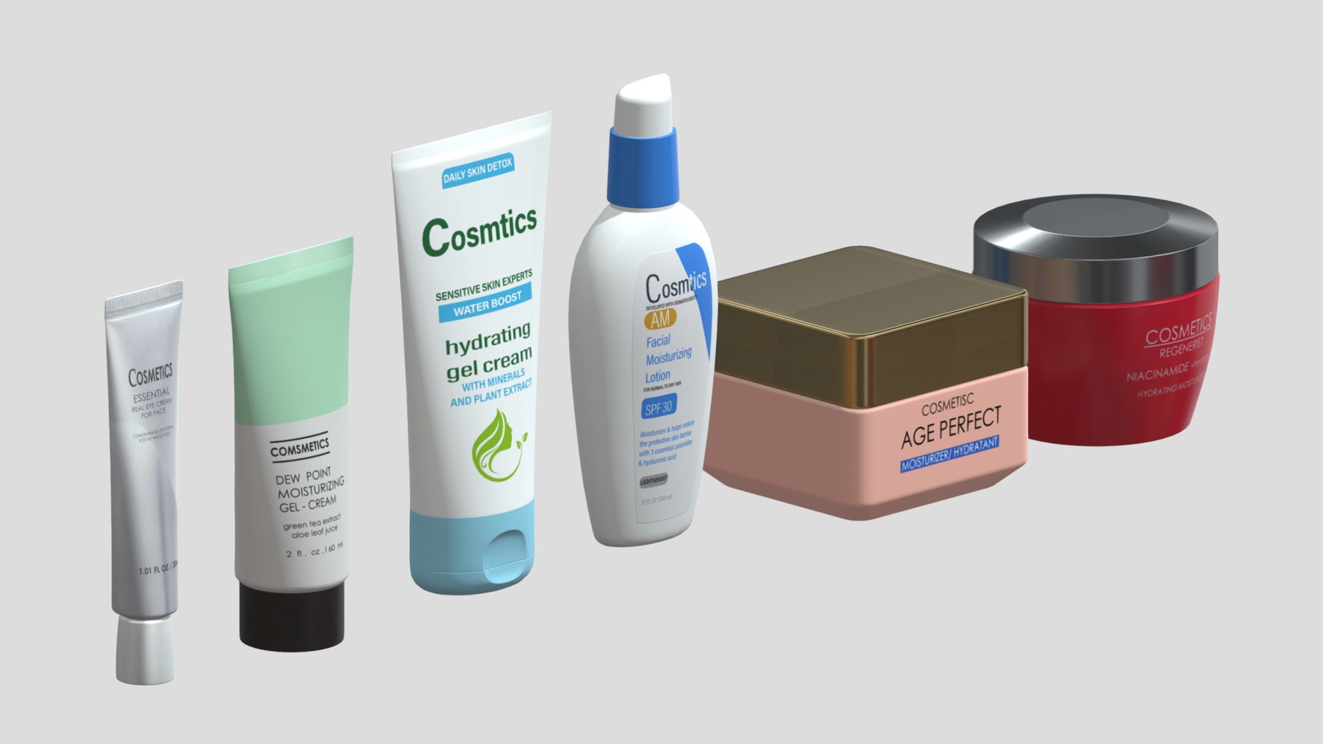 Cosmetics Set Low Poly Model - TurboSquid 2272659