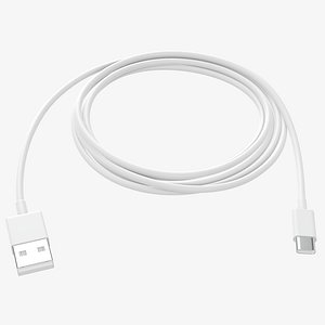 cable usb white 3D model