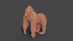 3D 3D Sclupt Gorilla Model model