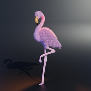 Cartoon Flamingo - Rigged