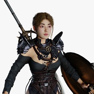 Female warrior PBR 8k highdetails