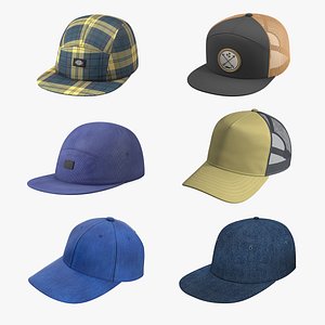 3D Baseball Caps Collection 2 model