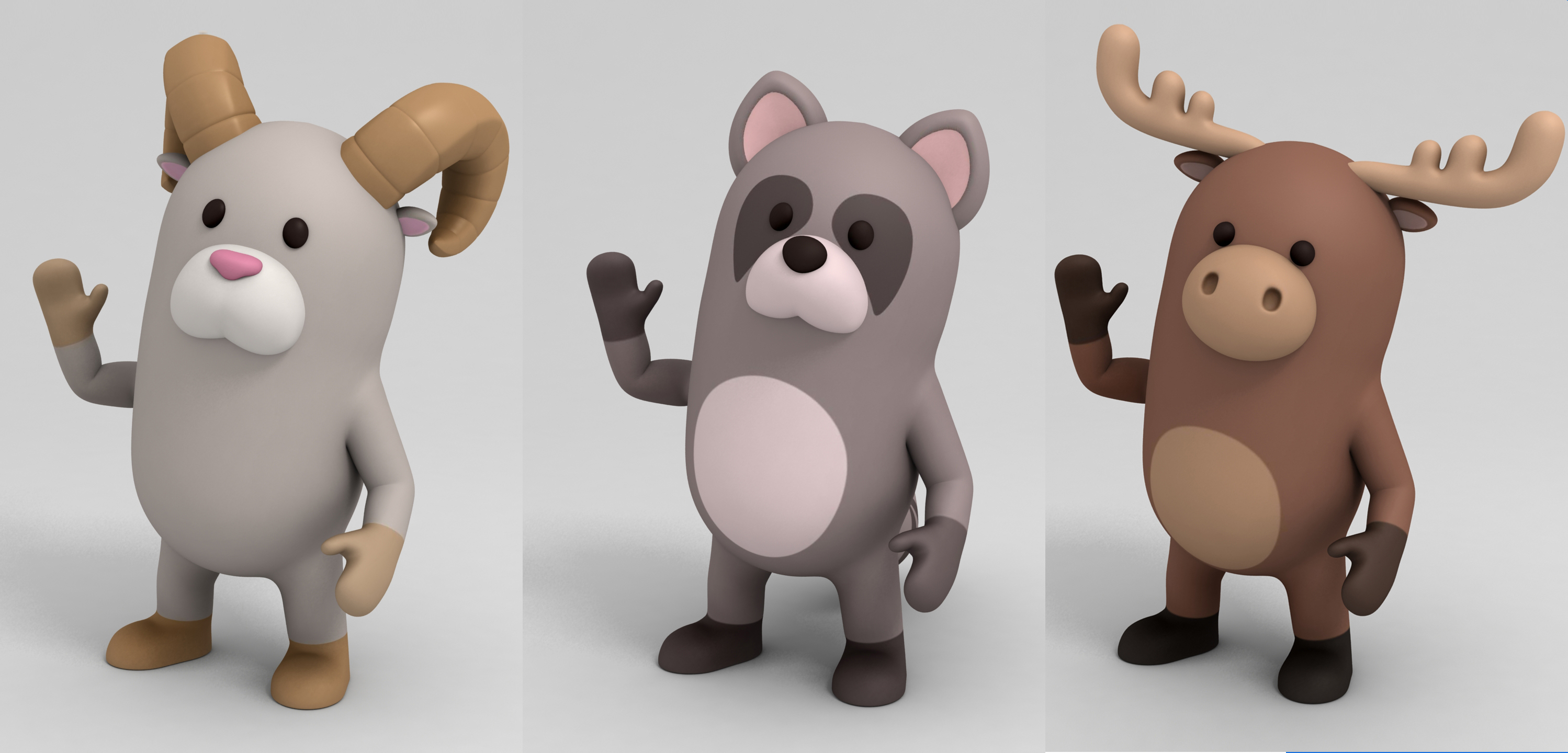 3D cartoon animal pack rigged character - TurboSquid 1294873