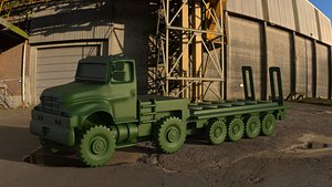 Heavy Military Tank Transporter - 3D Printable Model