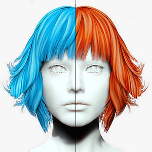 3D model Layered Bob Hair