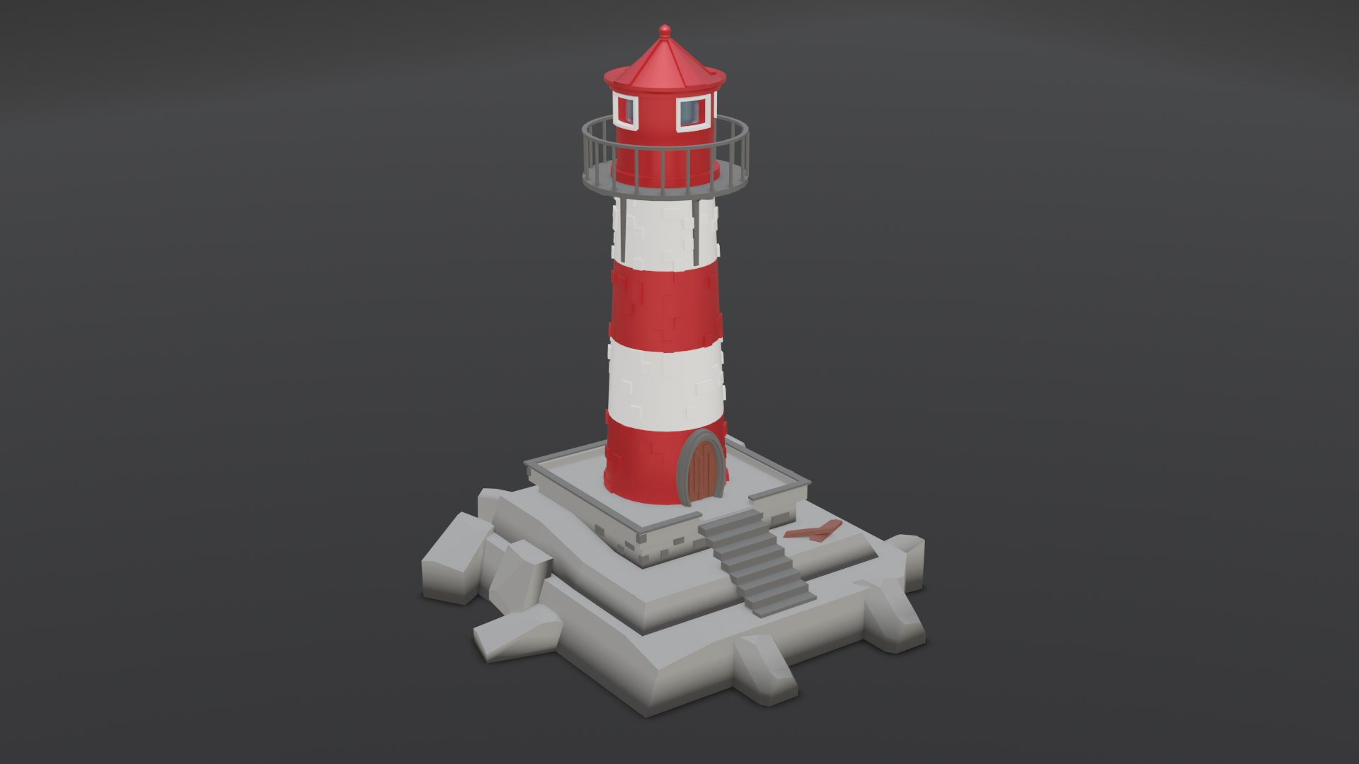 3D Low Poly Lighthouse - TurboSquid 2184410