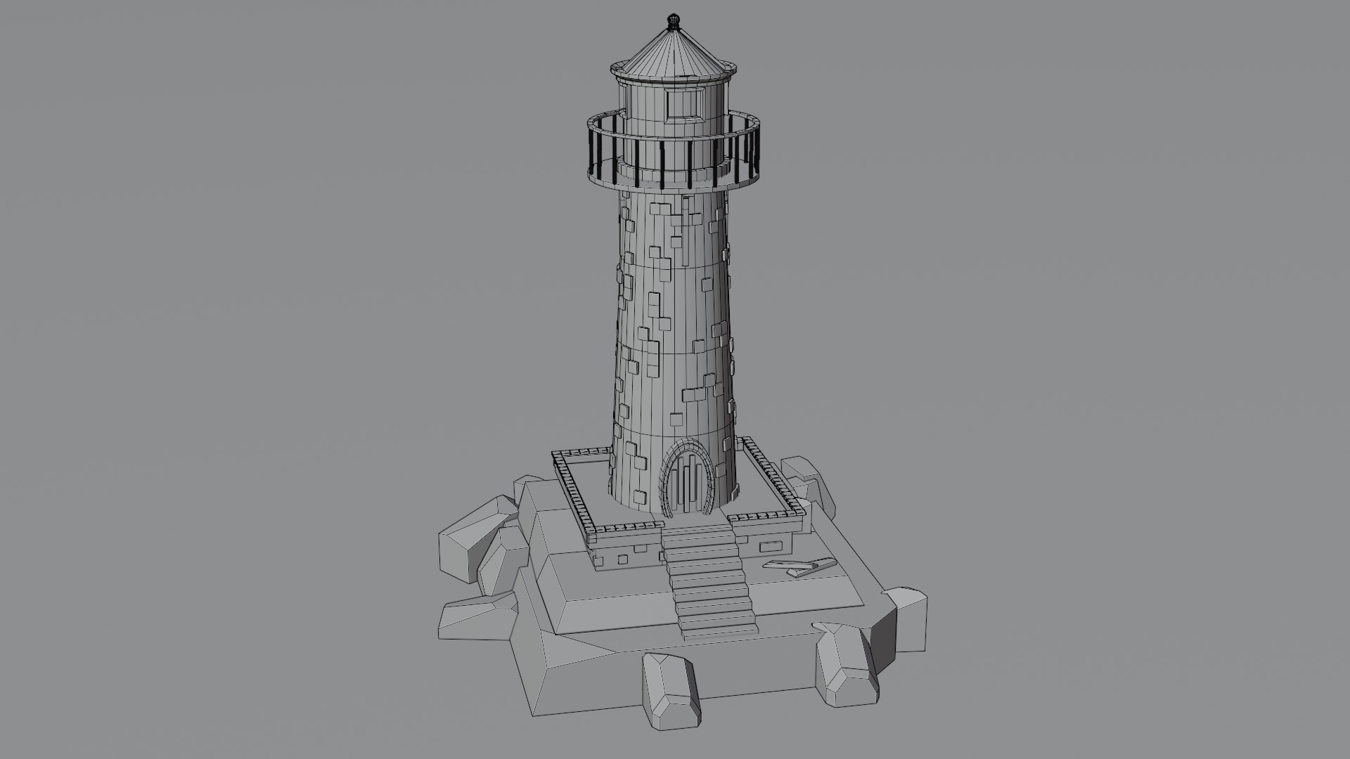 3D Low Poly Lighthouse - TurboSquid 2184410