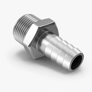 3D Silver Gas Pipe Adapter