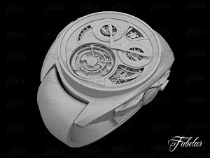 3d tourbillon watch wristwatch model