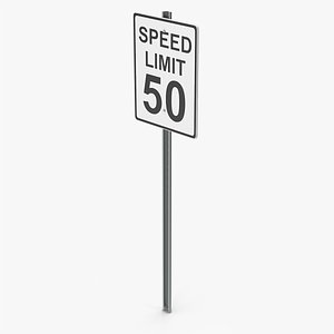 Speed Limit 50 Road Sign