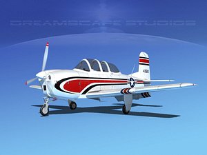 beechcraft t-34 mentor usaf 3D model