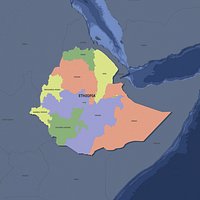 Ethiopia Admin 1 3D Map - Mercator