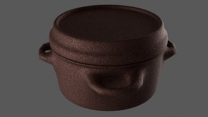 3D Electric Cooking Pot Rusted Metal Version1