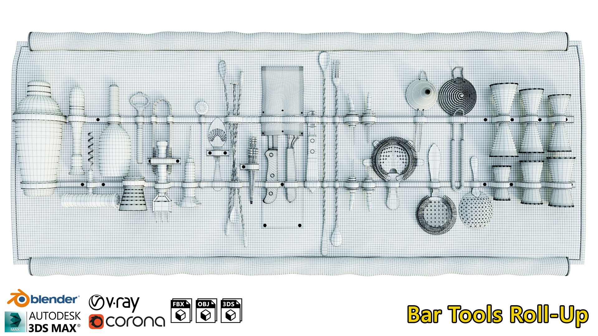 3D bar tools roll-up jigger https://p.turbosquid.com/ts-thumb/hJ/OkyJHh/EK/bartoolsrollupaw/jpg/1696267461/1920x1080/fit_q87/896f983b68ea8c8d95abee0c90e6a6e889f0578d/bartoolsrollupaw.jpg