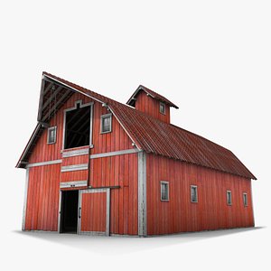 old farm red barn 3d 3ds